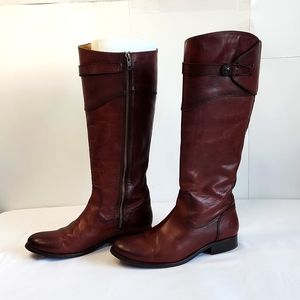 FRYE Molly Button Tall Redwood Extended Riding Boots Size 8M